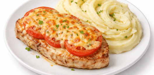 Картофельное пюре с отбивной из свинины