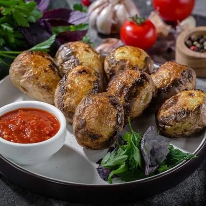 Шашлык из картофеля с салом