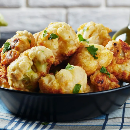 Цветная капуста жареная с грудинкой и острым перцем