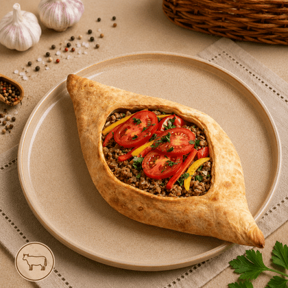Хачапури по-аджарски с говядиной