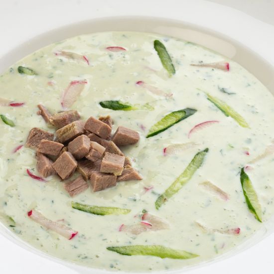 Окрошка мясная на кефире