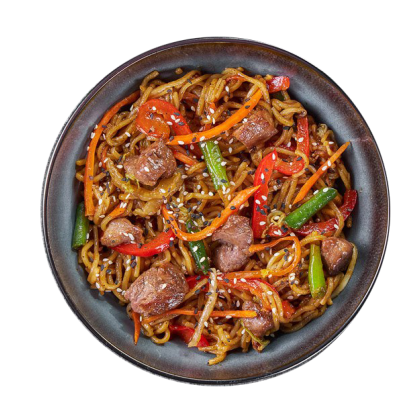 Вок Говядина с Беконом в Соусе Барбекю