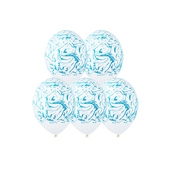 35 см, Мрамор Голубой, Белый, Пастель