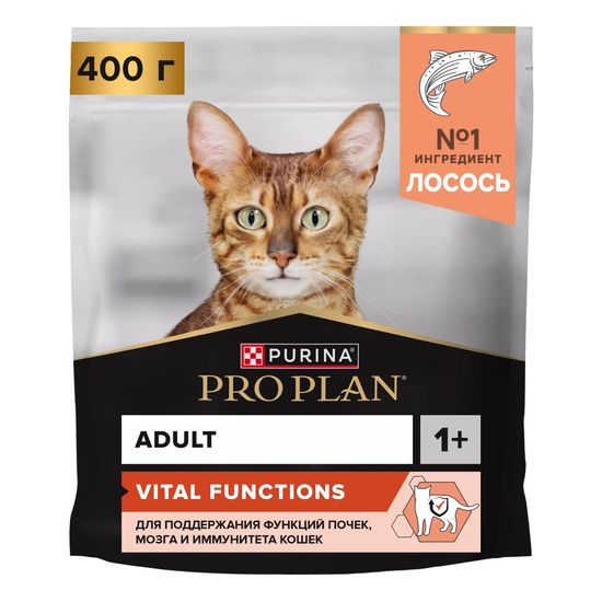 PRO PLAN Vital Functions сухой корм для взрослых кошек, лосось, 400 г