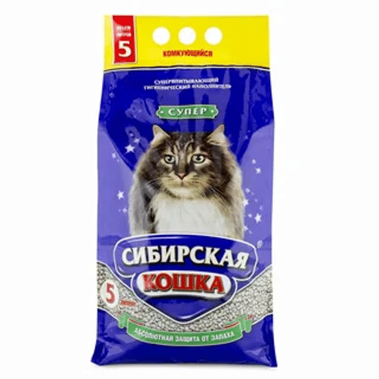 Сибирская Кошка Супер наполнитель комкующийся, 5 л