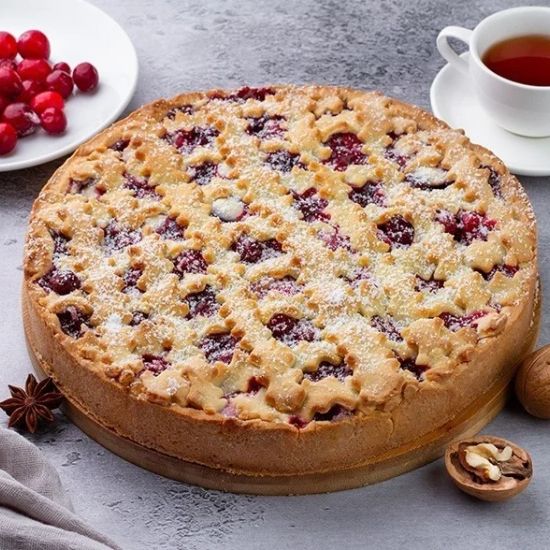 Пирог «Клюква с грецким орехом»