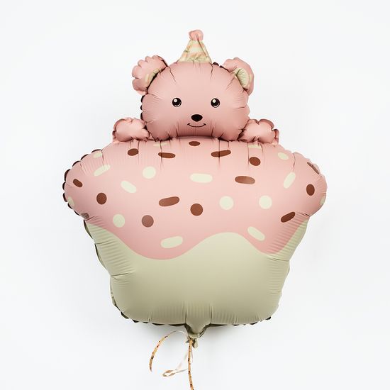 ≈ 73 см, Фигура, Кексик с медвежонком, Розовый, Сатин