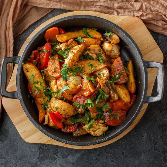 Жаркое с куриными филе