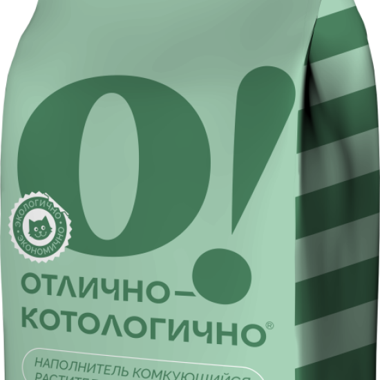 Наполнитель комкующийся растительный «О! Отлично-котологично», зелёный чай, 20 л
