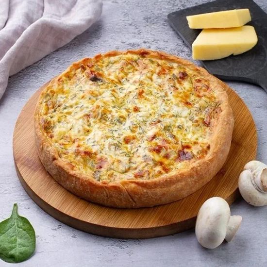 Киш с курицей, картофелем, грибами и сыром