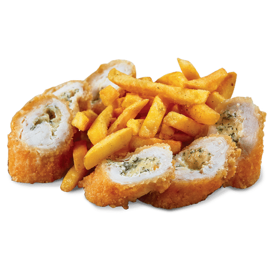 Картофель фри с куриным рулетом