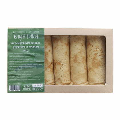 Блинчики со сливочным сыром, укропом и лососем с/с 1/350