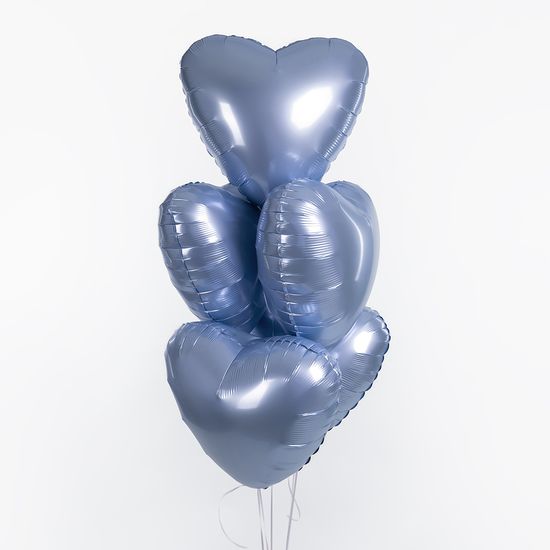 45 см, Сердце, Мистик, Лазурь, Сатин