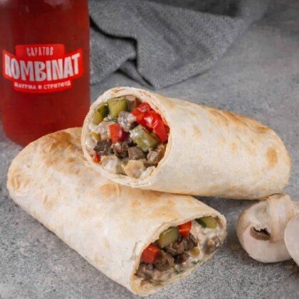 Шаурма грибная с говядиной