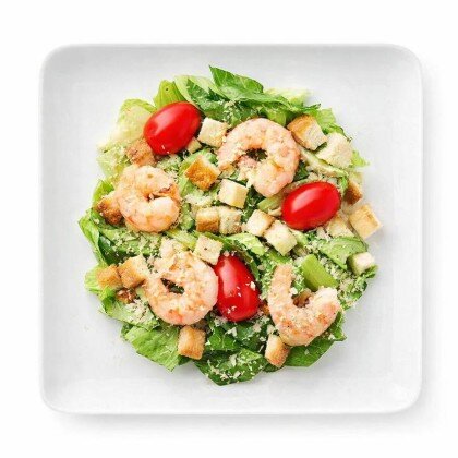 Салат Цезарь с креветками