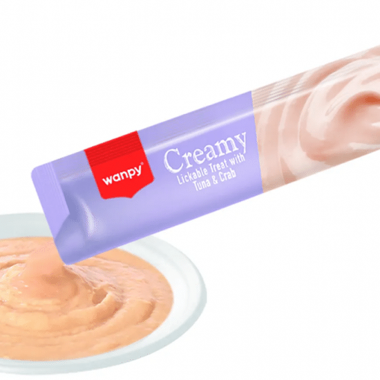 Wanpy Cat лакомство для кошек «Нежное пюре», тунец и краб, 14 г за 1 шт