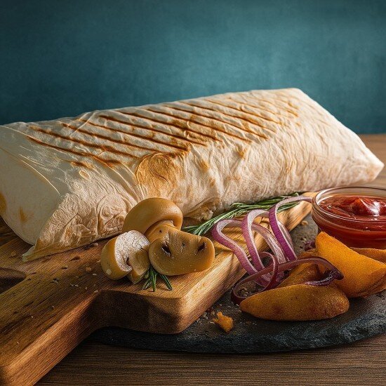 Шаурма свиная с сыром и грибами