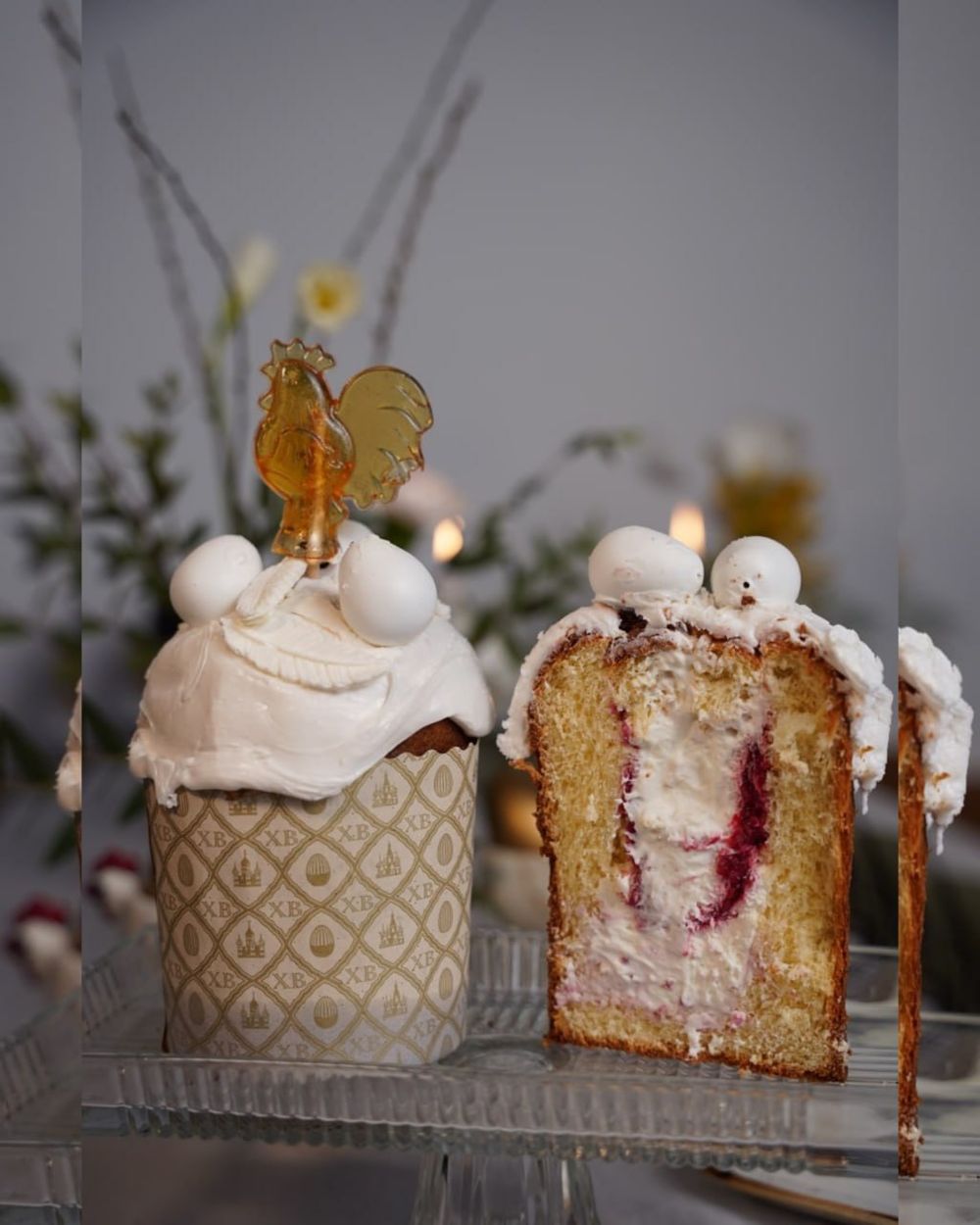 Кулич крем-чиз с малиной