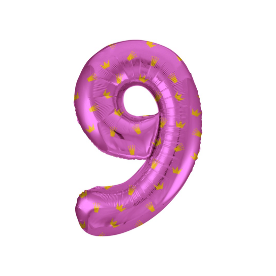 ≈ 85 см, Цифра 9, Золотые короны, Розовый