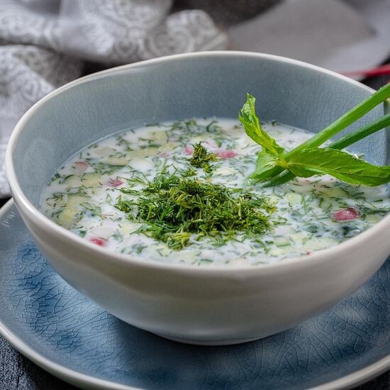 Окрошка на домашнем мацони