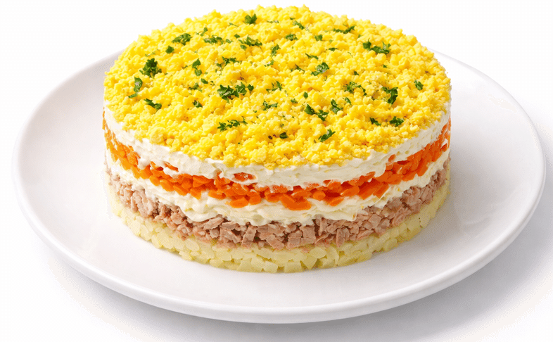 Салат "Мимоза с тунцом"