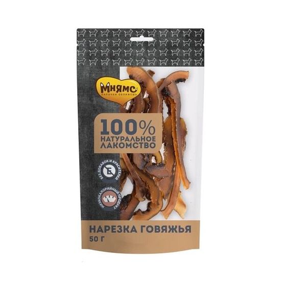 Мнямс На каждый день лакомство для собак, нарезка говяжья, 50 г