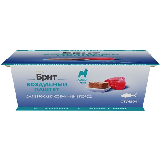 Brit Premium воздушный паштет для взрослых собак мини пород, тунец, 100 г