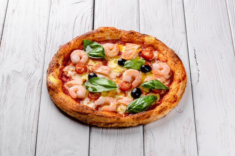 С сёмгой и креветками