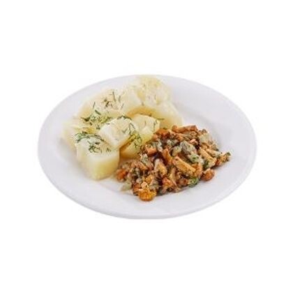 Картофель отварной с лисичками