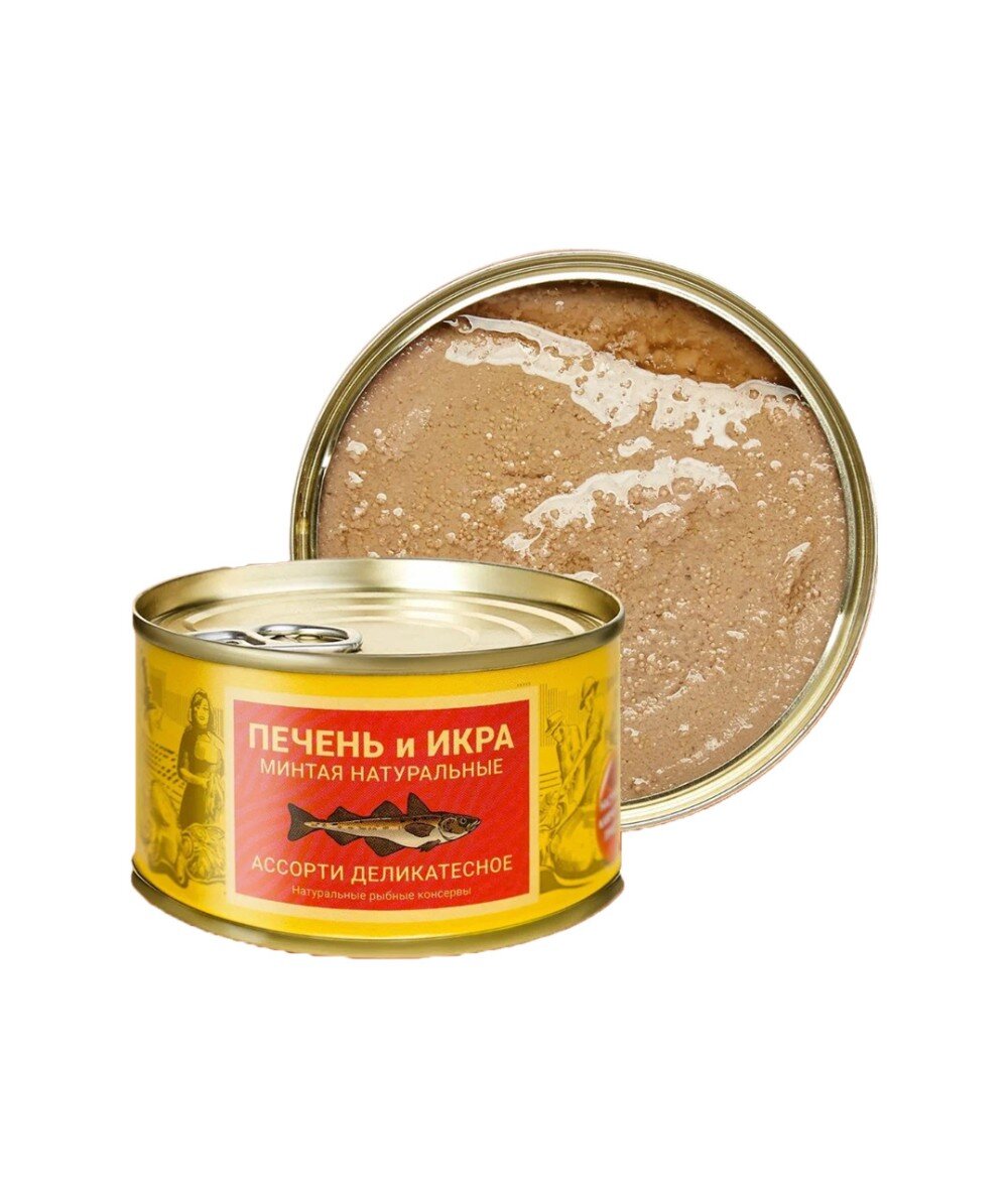 Ассорти из Печени и Икры рыб 185гр ж/б "Камчаттралфлот"
