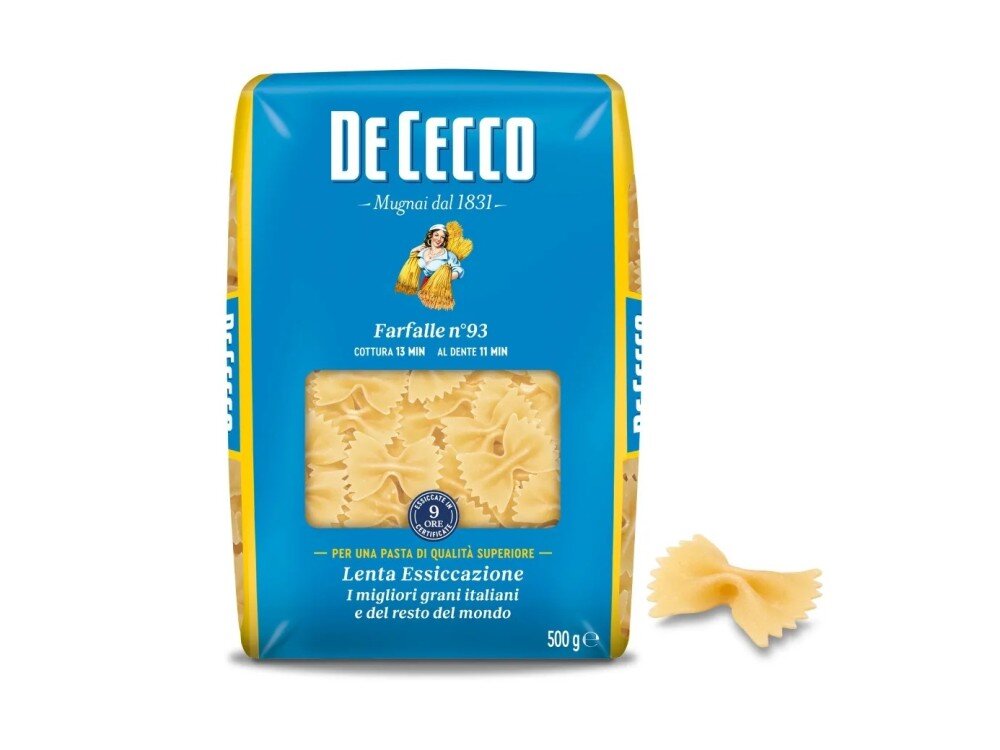 Паста De Cecco №93 Фарфалле, Италия, 500 г