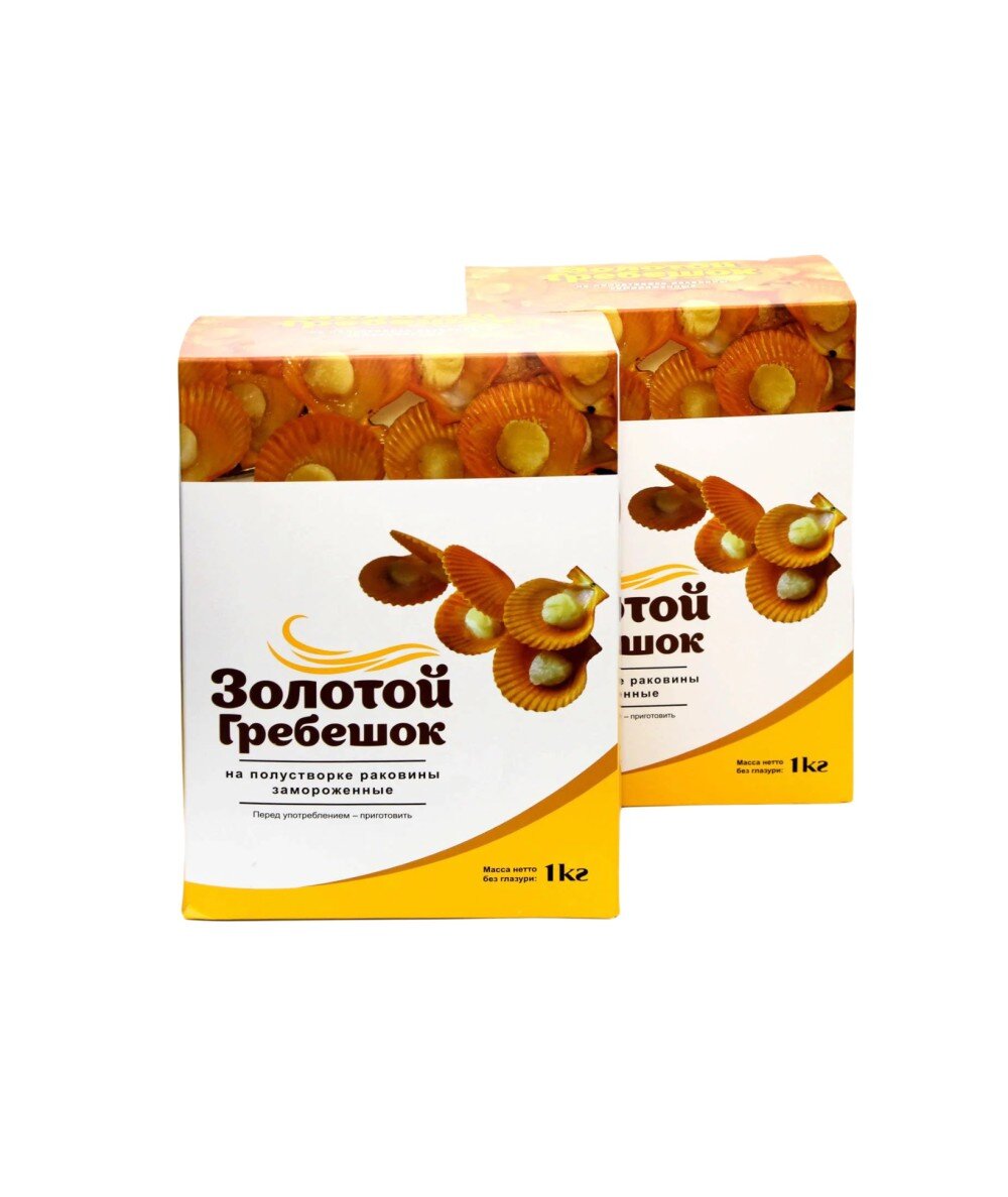 Гребешок Золотой на полустворке (цветная коробка) 1кг
