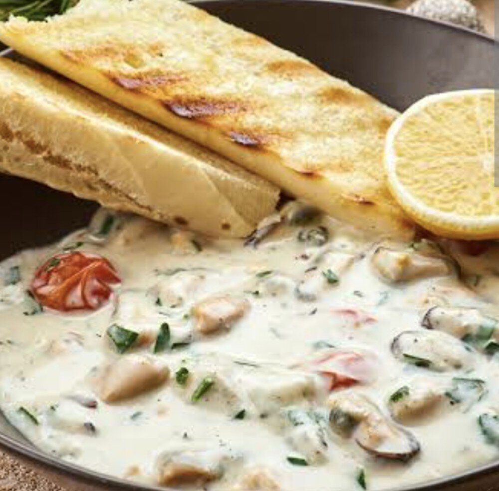 Мидии в сливочном соусе