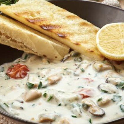 Мидии в сливочном соусе