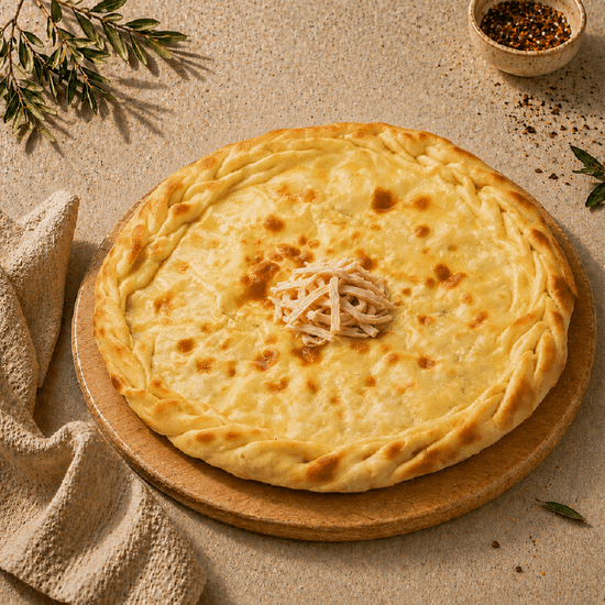 Осетинский пирог с копченой курицей и сыром