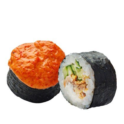 Запеченный с жареным лососем терияки