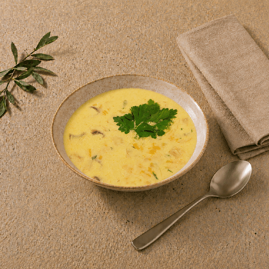 Суп сырный с грибами и курицей