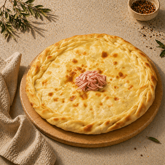 Осетинский пирог с ветчиной и сыром