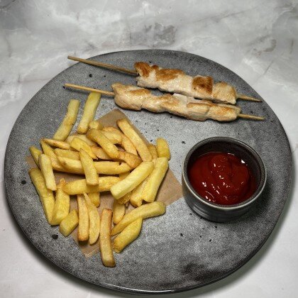 Шашлык из индейски с фри