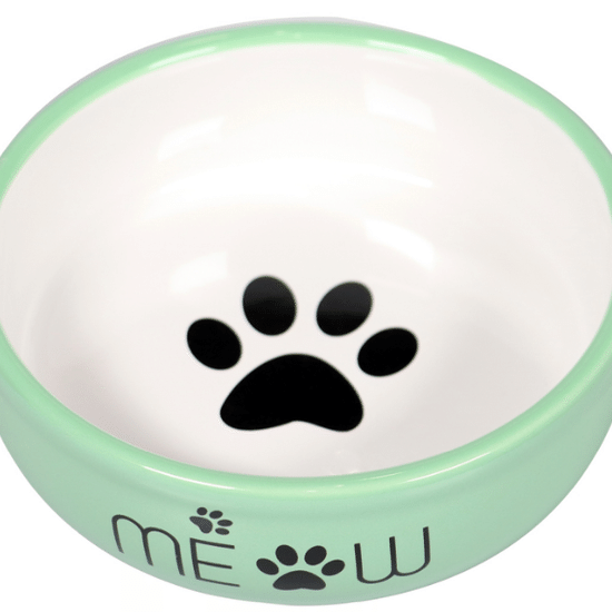 Mr.Kranch MEOW миска керамическая для кошек, 380 мл, зелёная