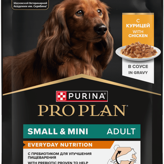 PRO PLAN пауч для взрослых собак мелких и карликовых пород, курица в соусе, 85 г