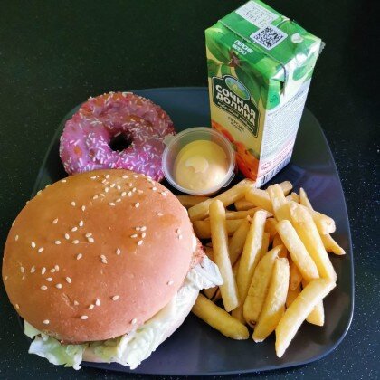 Комбо Чикен бургер