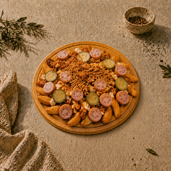 Сальчипапа Картофель Дольки с колбасками