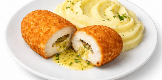 Картофельное пюре с котлетой по-Киевски