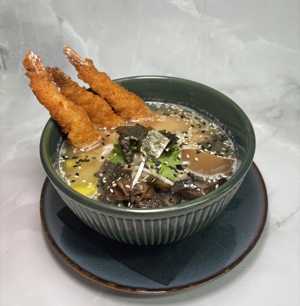 Рамен с хрустящей креветкой