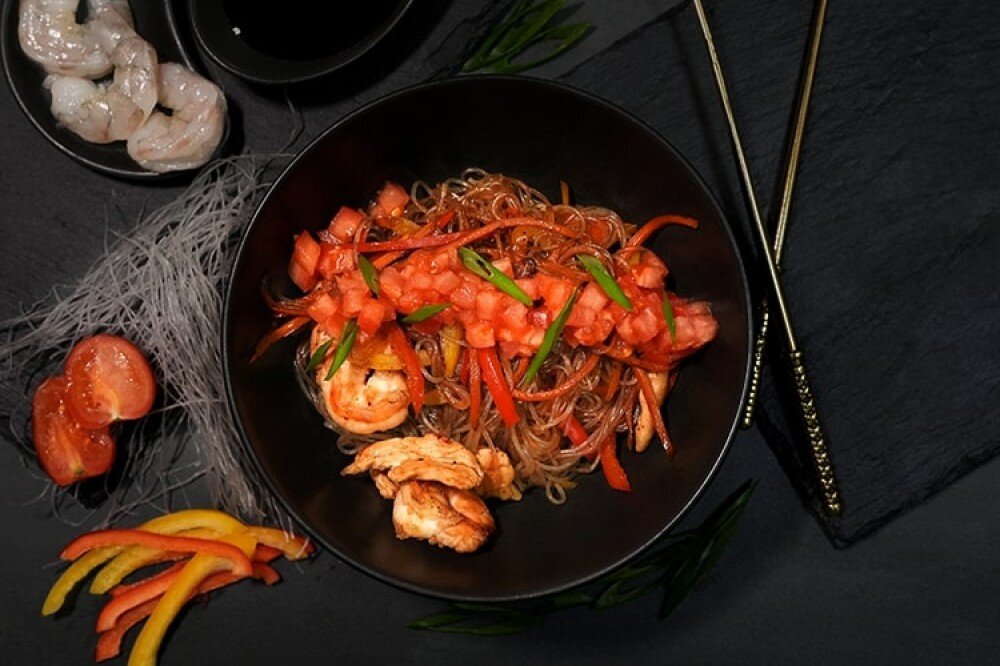 Стеклянная лапша с курицей