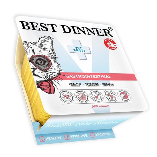 Best Dinner VET PROFI Gastro Intestinal консервы для кошек, паштет с курицей, ламистер 100 г