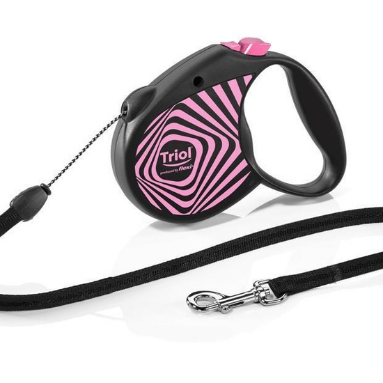Flexi Life Geometry Pink поводок-рулетка для собак до 12 кг, трос 5 м, размер S