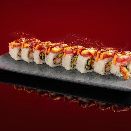 Татаки Тунец с Креветкой темпура