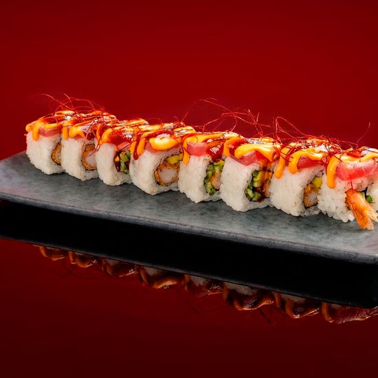 Татаки Тунец с Креветкой темпура